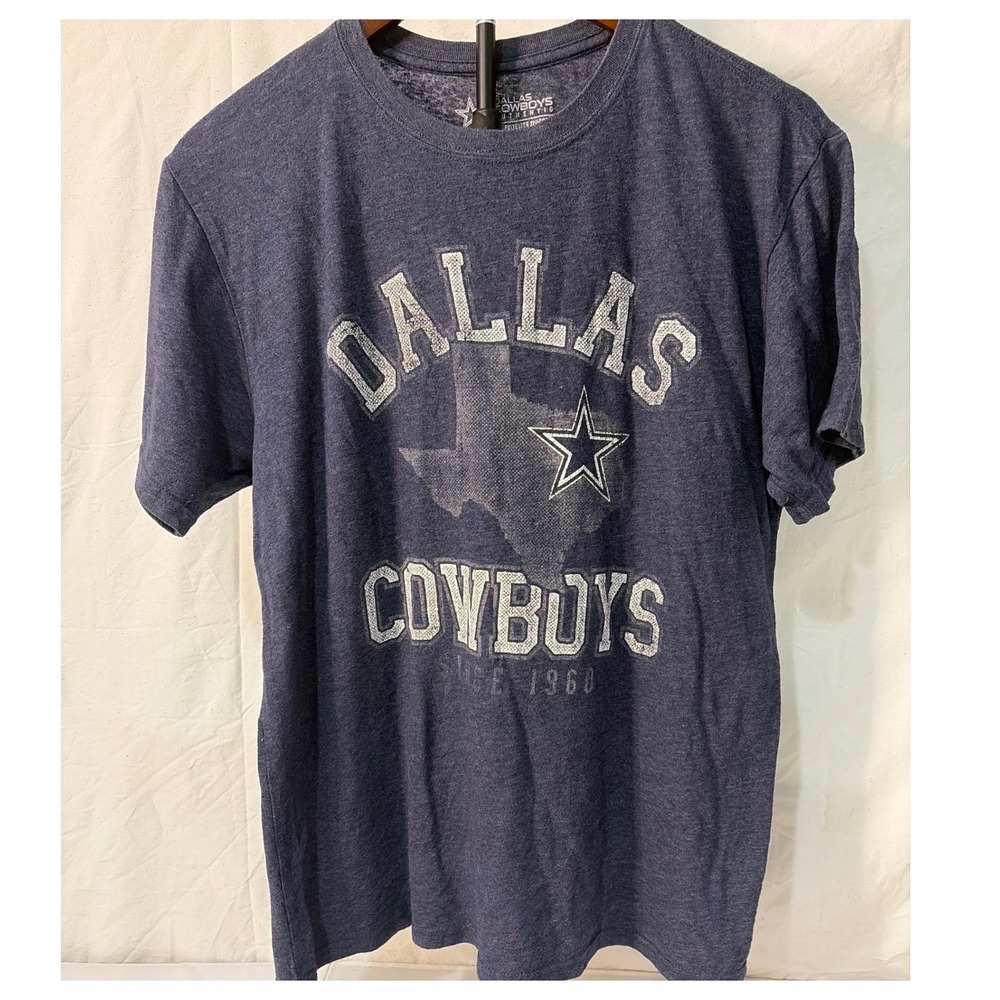 Dallas Cowboys Authentic Mens Large T-Shirt Navy Blue Tri-Blend Texas Star Logo